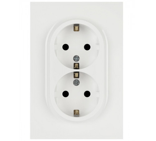 Розетка Эра Arktik 16-2105-01 двойная с заземлением 2X2P+E Schuko со шторками 16А-250В белый Б0070454