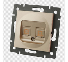 Механизм компьютерной розетки двойной Arlight SCT-MPC2-PL-GD-V (RJ-45, CAT6) 049850