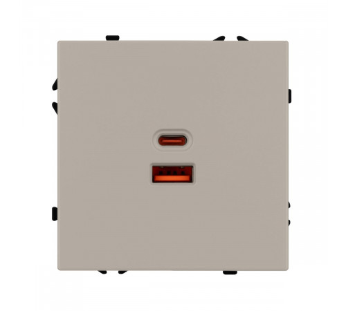 USB Розетка тип A+C софт-тач кашемир Arlight SCT-MUAC-SFPL-FC-CA (65W, QC3) 059446(1)
