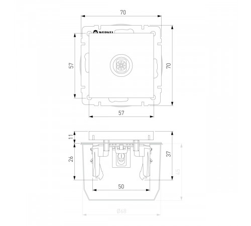 ТВ-розетка оконечная Werkel W1183006 4690389164873 a050888