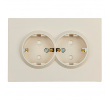 Розетка 2-местная с защитной шторкой Stekker Эмили с/з 250В 16А RST16-5114-08 кашемир soft touch 49908