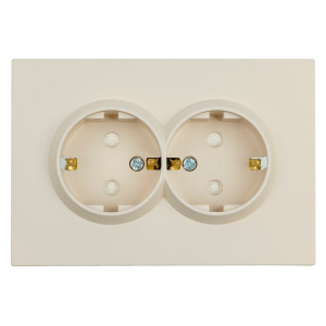 Розетка 2-местная с защитной шторкой Stekker Эмили с/з 250В 16А RST16-5114-08 кашемир soft touch 49908