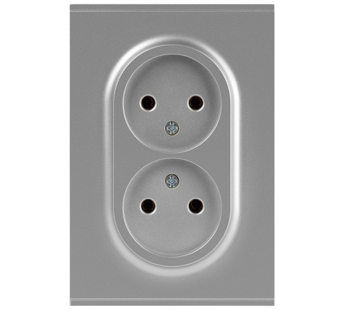 Розетка Эра Arktik 16-2107-03 без заземления двойная 2X2P 16А-250В алюминий Б0071683
