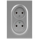 Розетка Эра Arktik 16-2107-03 без заземления двойная 2X2P 16А-250В алюминий Б0071683