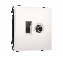 Комплект механизма розетки компьютерной + TV оконечной SIGMA Жемчуг RJ-45 Ambrella Volt MS212510 (SP2125, PR195)