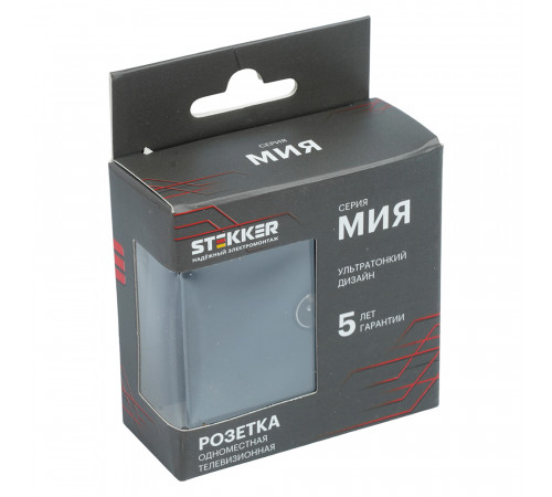 Розетка телевизионная 1-местная (механизм) Stekker 75 Ом 5-862МГц Мия RST00-3108-05 50449
