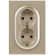 Розетка Эра Arktik 16-2105-04 двойная с заземлением 2X2P+E Schuko со шторками 16А-250В шампань Б0070457