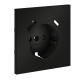 Накладка для розетки с заземлением и защитными шторками, с USB A+C Voltum S70 (черный матовый) VLS001008