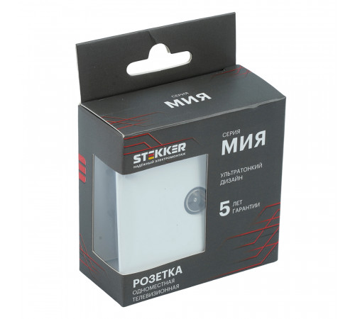 Розетка телевизионная 1-местная (механизм) Stekker 75 Ом 5-862МГц Мия RST00-3108-01 50435