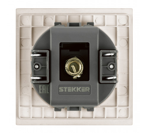 Розетка телевизионная 1-местная (механизм) 75 Ом 5-862МГц Stekker Мия RST00-3108-08 пудровый жемчуг 50479