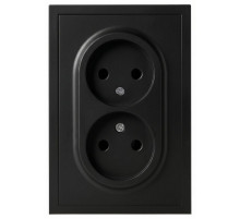 Розетка Эра Galaxy 15-2107-05 без заземления двойная 2X2P 16А-250В IP20 антрацит Б0071701