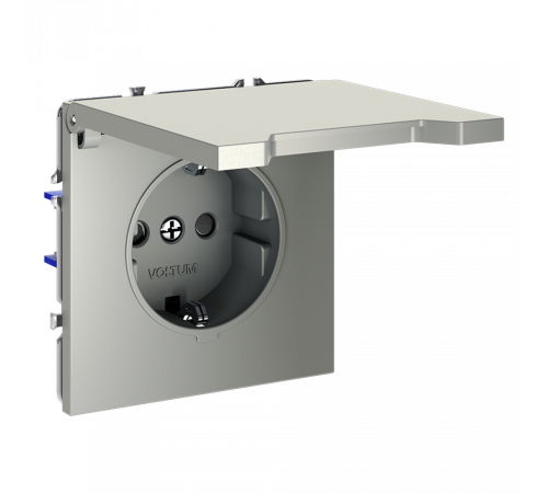 Розетка с защитными шторками и крышкой Voltum S70 VLS040305 Розетка с защитными шторками и крышкой Voltum S70 VLS040305