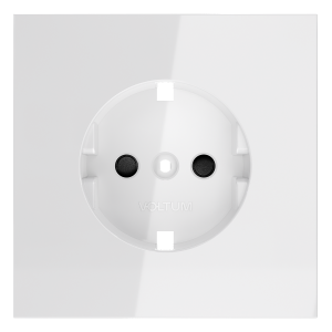 Накладка для розетки с заземлением и защитными шторками Voltum S70 (белый глянцевый) VLS000701