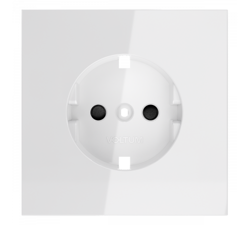 Накладка для розетки с заземлением и защитными шторками Voltum S70 (белый глянцевый) VLS000701