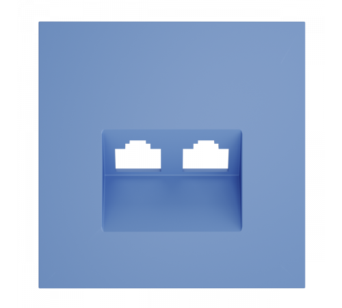 Накладка для розетки компьютерной двойной RJ45+RJ45 кат.6 Voltum S70 (деним) VLS001415