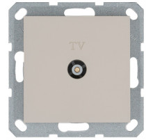 Розетка TV Ф9.5mm проходная с накладкой, цвет Тауп Jasmart G6002T