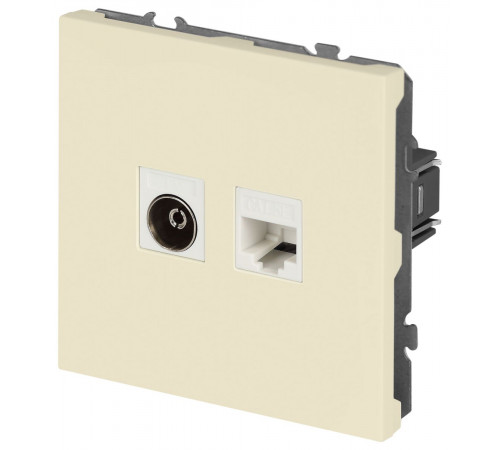 Розетка Эра Galaxy 15-3110-02 комбинированная RJ45+TV IP20 слоновая кость Б0070778