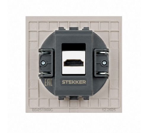 Розетка HDMI 2.0 Type A Stekker Мия RST00-3118-08 пудровый жемчуг 50829
