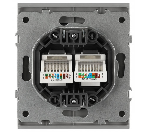 Розетка Эра Arktik 16-3108-03 информационная двойная 2XRJ45 алюминий Б0070486