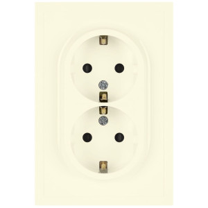 Розетка Эра Galaxy 15-2104-02 с заземлением двойная 2X2P+E Schuko 16А-250В IP20 слоновая кость Б0070679