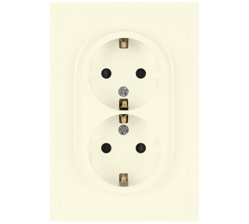 Розетка Эра Galaxy 15-2104-02 с заземлением двойная 2X2P+E Schuko 16А-250В IP20 слоновая кость Б0070679