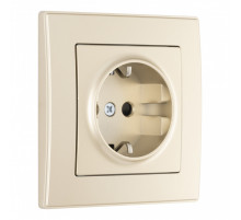 Комплект розетки с/з и шторками и рамкой Arte Milano SET06-1-40-1 shampan