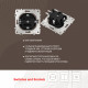 Розетка круглая с/з и шторками и рамкой Arte Milano SET08-1-40-1 black