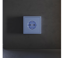 Накладка для розетки с заземлением и защитными шторками Voltum S70 (деним) VLS000715