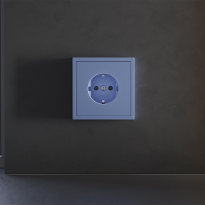 Накладка для розетки с заземлением и защитными шторками Voltum S70 (деним) VLS000715