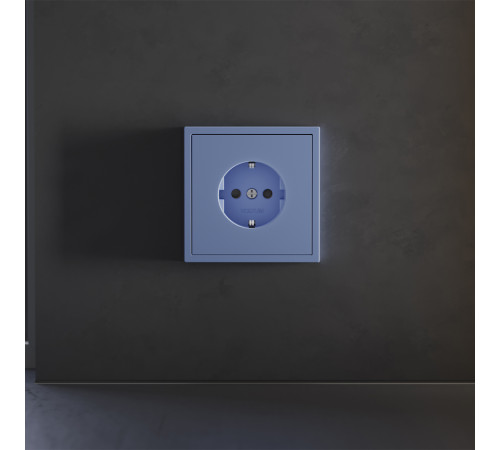 Накладка для розетки с заземлением и защитными шторками Voltum S70 (деним) VLS000715