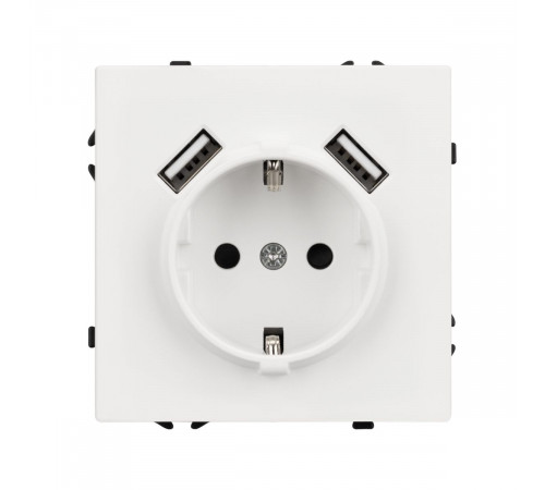 Розетка зк со шторками с USB тип А+А софт-тач белый кварц Arlight SCT-MUAA-SFPL-WH (250V, 16A) 054288(1)