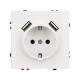 Розетка зк со шторками с USB тип А+А софт-тач белый кварц Arlight SCT-MUAA-SFPL-WH (250V, 16A) 054288(1)