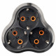 Разветвитель сетевой 3-местный Stekker 250V 16A ABS ADP16-23-21 50682