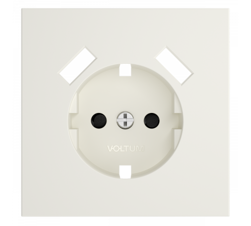 Накладка для розетки с заземлением и защитными шторками, с USB A+A Voltum S70 (хлопок) VLS000913