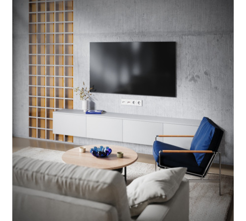 Розетка телевизионная встраиваемая Voltum S70 TV+RJ45 кат. 6, (белый матовый) VLS060702