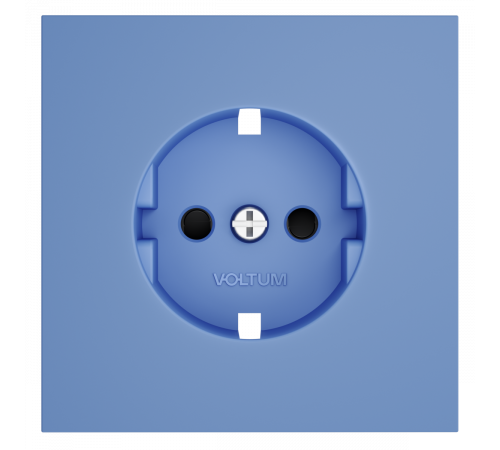 Накладка для розетки с заземлением и защитными шторками Voltum S70 (деним) VLS000715