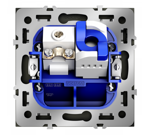 Розетка телевизионная встраиваемая Voltum S70 TV+RJ45 кат. 6, (сталь) VLS060705