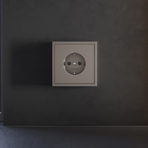 Накладка для розетки с заземлением и защитными шторками Voltum S70 (капучино) VLS000714