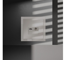 Розетка телевизионная встраиваемая Voltum S70 TV+RJ45 кат. 6, (кашемир) VLS060703