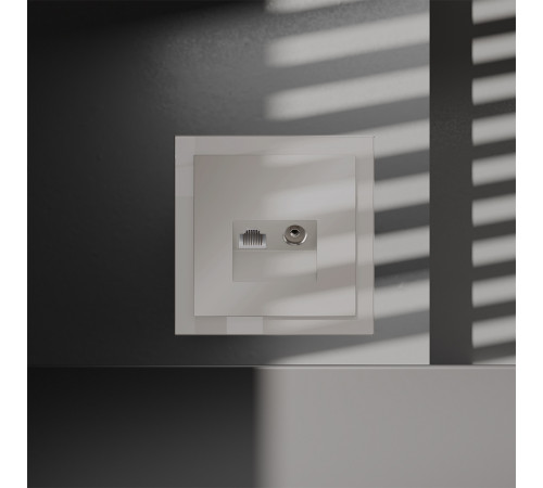 Розетка телевизионная встраиваемая Voltum S70 TV+RJ45 кат. 6, (кашемир) VLS060703