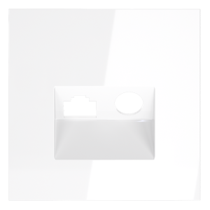 Накладка для розетки TV+RJ45 кат. 6 Voltum S70 (белый глянцевый) VLS002701