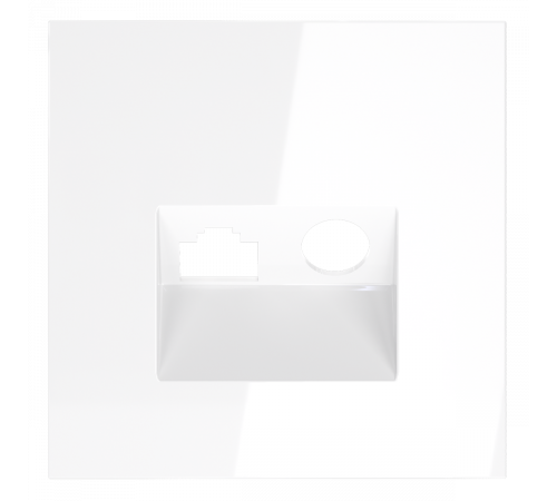 Накладка для розетки TV+RJ45 кат. 6 Voltum S70 (белый глянцевый) VLS002701