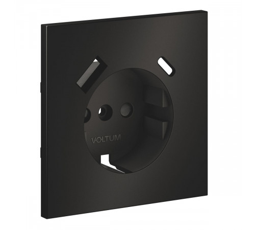 Накладка для розетки с заземлением и защитными шторками с USB A+C S70 Metal (антрацит) Voltum VLSM001012