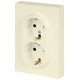 Розетка Эра Arktik 16-2104-02 двойная с заземлением 2X2P+E Schuko 16А-250В слоновая кость Б0070445