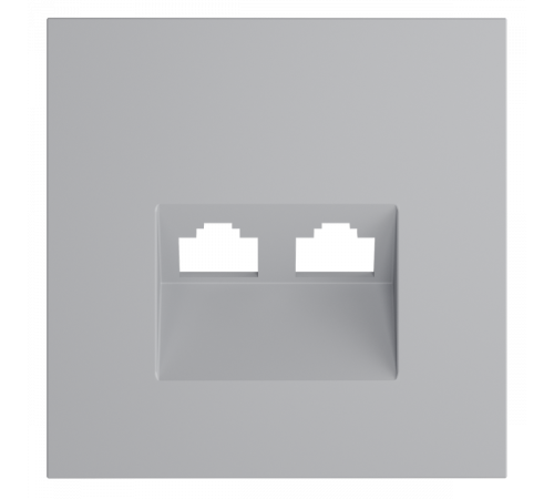 Накладка для розетки компьютерной двойной RJ45+RJ45 кат.6 Voltum S70 (серый) VLS001416