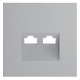Накладка для розетки компьютерной двойной RJ45+RJ45 кат.6 Voltum S70 (серый) VLS001416