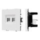 Розетка телефонная двойная софт-тач белый кварц Arlight SCT-MTL2-SFPL-WH (2хRJ-11, 4C) 054308(1)