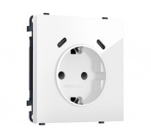 Комплект механизма электрической розетки SIGMA Белый глянец 2USB С+C 20W Ambrella Volt MS110510 (SP1105, PR165)