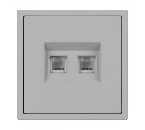 Механизм сдвоенной телефонной розетки Arlight SCT-NOBE-MTL2-SFPL-IS (RJ-11, 4C) (Никель) 061890