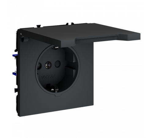 Розетка с защитными шторками и крышкой Voltum S70 VLS040307 Розетка с защитными шторками и крышкой Voltum S70 VLS040307